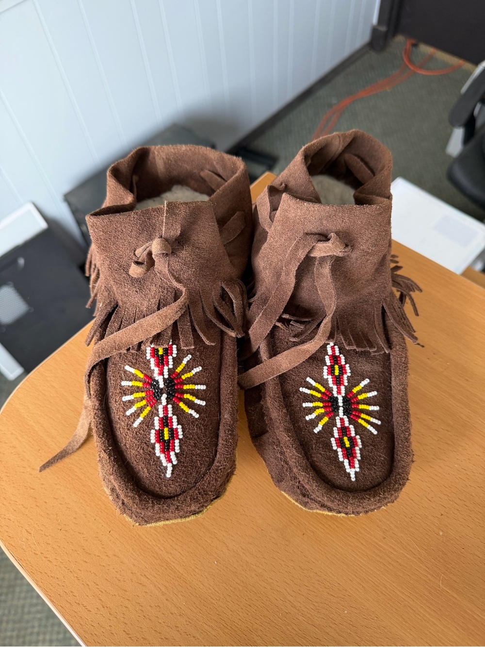 Handmade Beaded Fringe Moccasins